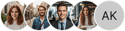 Multiple investor profile avatars on trading review section